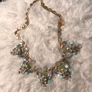 Statement necklace; pastel colors